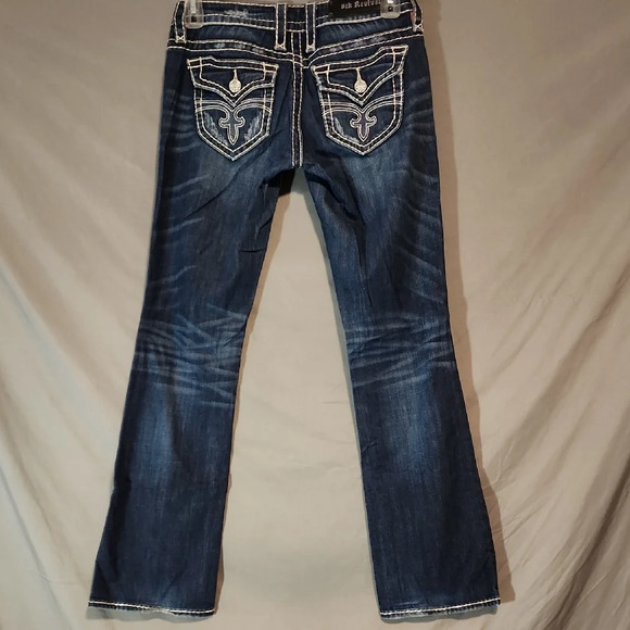 Rock Revival Eva Relaxed Boot Cut Jeans With Contrast Stitching - Picture 3 of 6